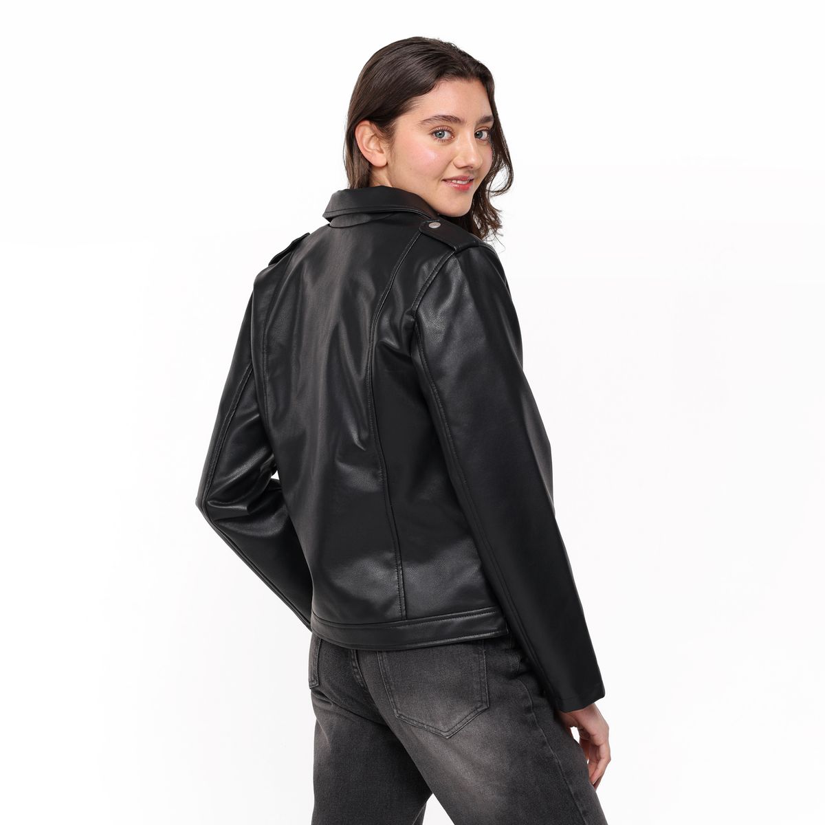 ELV - Chaqueta Niña  Efecto cuero Elv