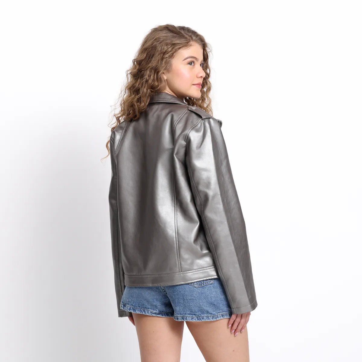 ELV - Chaqueta Niña  Efecto cuero Elv