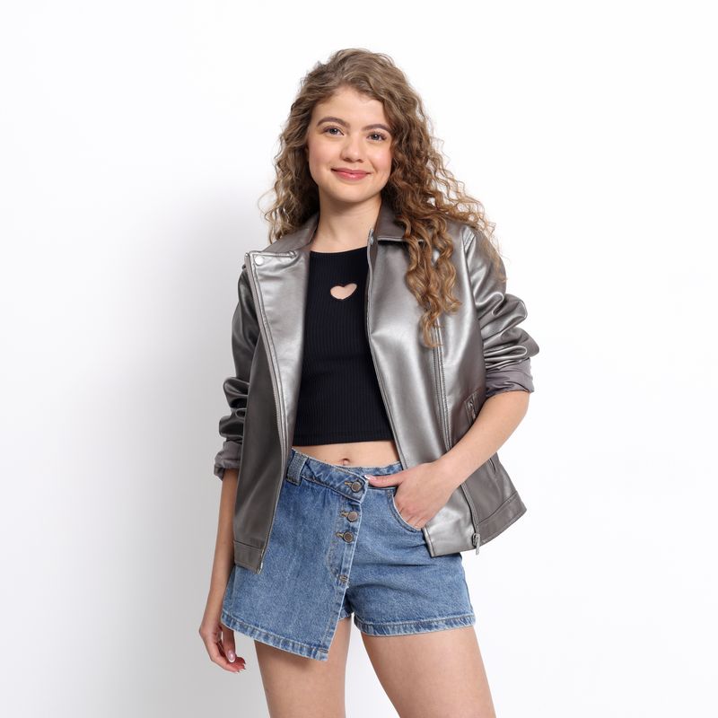 Chaqueta Niña Efecto cuero Elv ELV