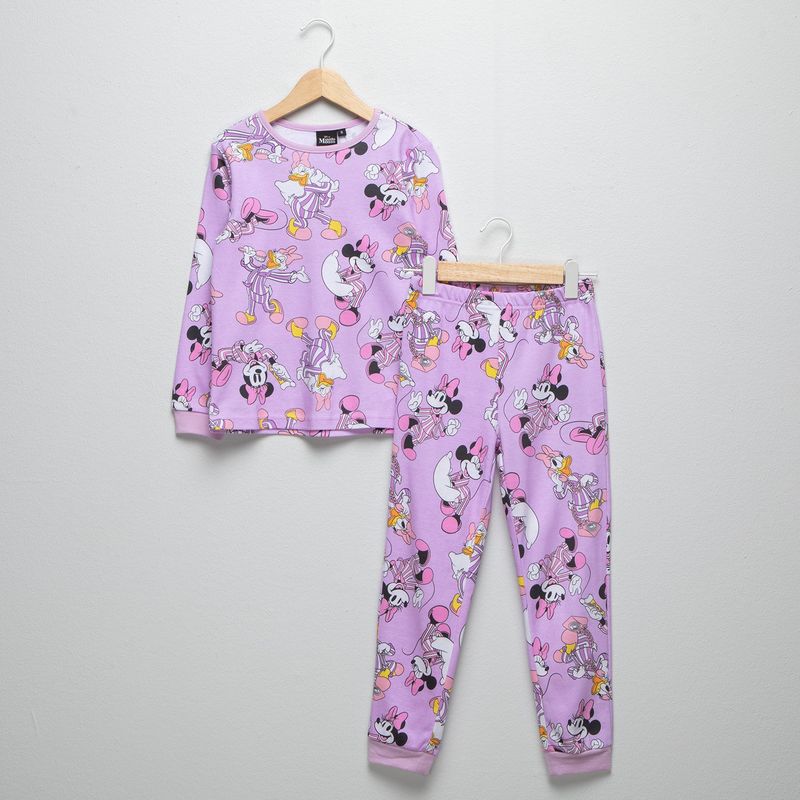 MINNIE - Pijama Cintura elásticada para Niña 2 piezas con Estampado Minnie Manga larga de Algodón