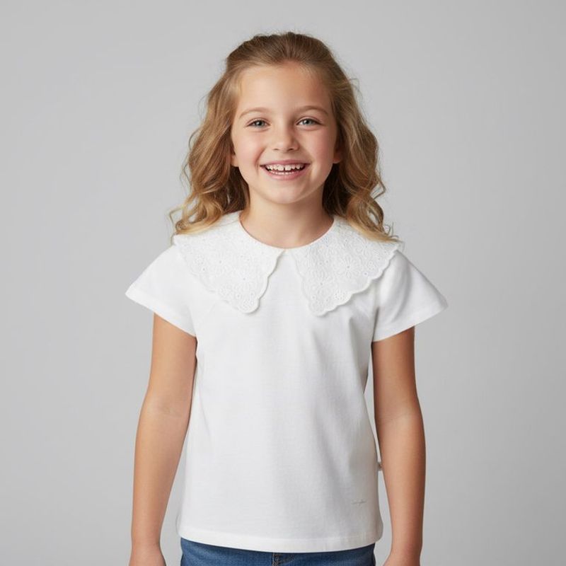 CONIGLIO - Camiseta Niña Boleros Manga corta Algodón Coniglio