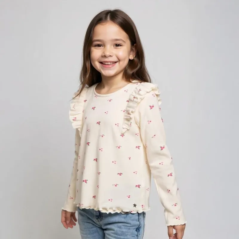 YAMP - Camiseta manga larga Niña Boleros Manga larga Algodón Yamp
