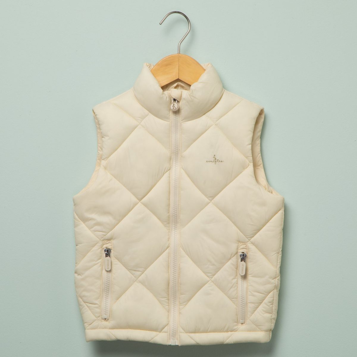 CONIGLIO - Chaleco Con cuello para Niña Acolchado Coniglio