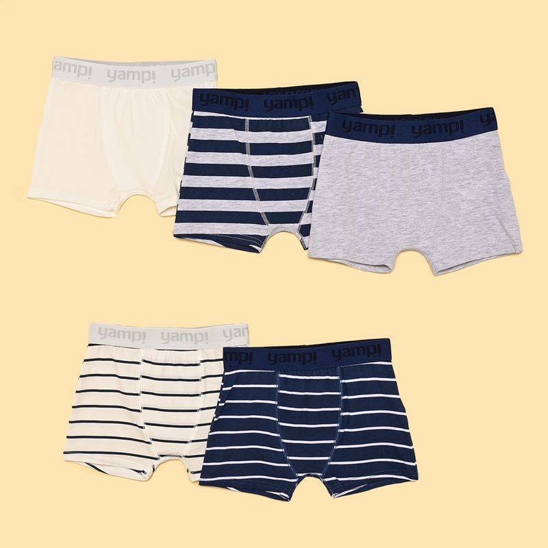 YAMP - Boxer Niño Pack de 5 unidades Cintura elásticada de Algodón Yamp