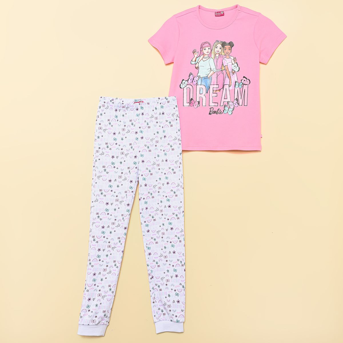 BARBIE - Pijama Cintura elásticada para Niña 2 piezas Barbie de Algodón
