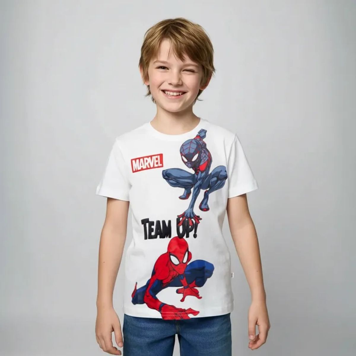 SPIDER MAN - Camiseta Niño con Estampado Spiderman Manga corta Algodón Spider-man