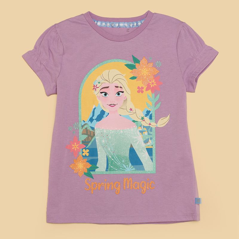 DISNEY - Camiseta Niña con Estampado Frozen Algodón Frozen