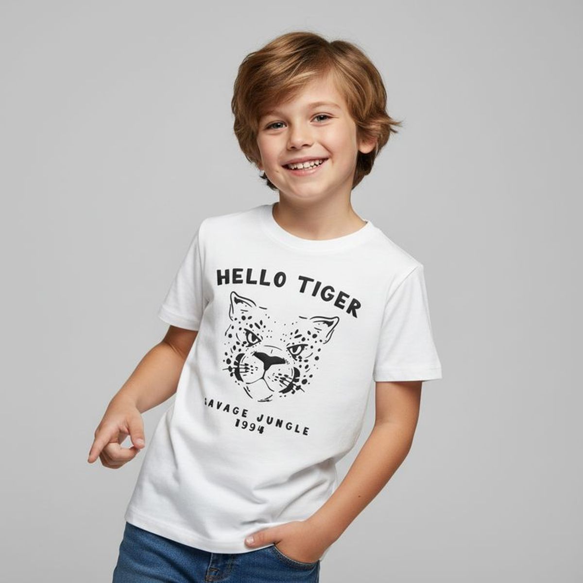 YAMP - Camiseta Niño con Estampado Manga corta Algodón Yamp