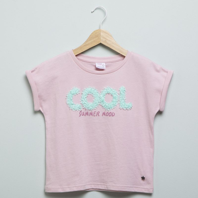 YAMP - Camiseta Niña Con aplique Manga corta Algodón Yamp