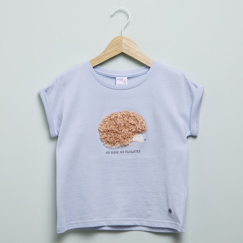 YAMP - Camiseta Niña Con aplique Manga corta Algodón Yamp