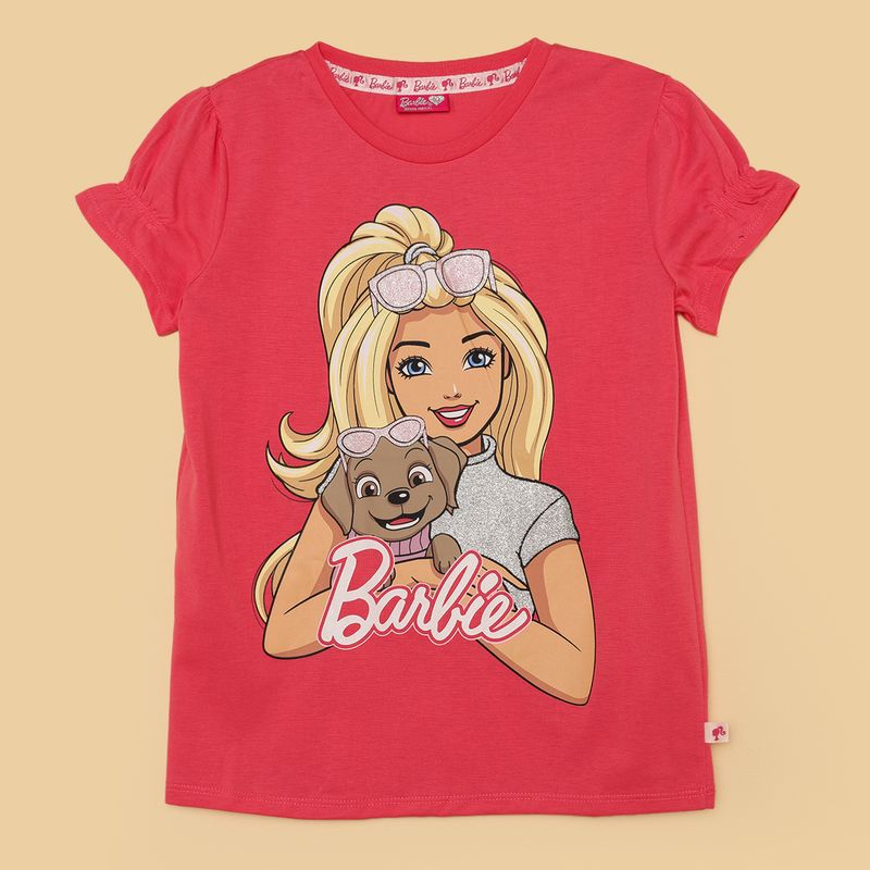 PANDORA - Camiseta para Niña Manga corta de Algodón Barbie