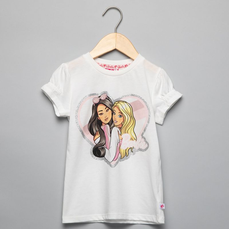 PANDORA - Camiseta para Niña Manga corta de Algodón Barbie