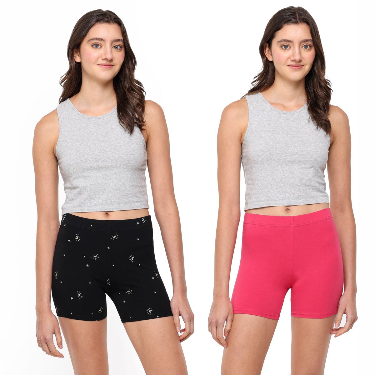 ELV - Shorts Niña Pack de 2 unidades con Cintura elásticada Algodón ELV