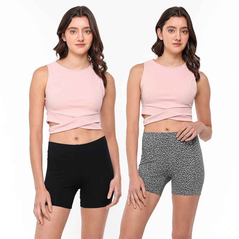 ELV - Shorts Niña Pack de 2 unidades con Cintura elásticada Algodón ELV