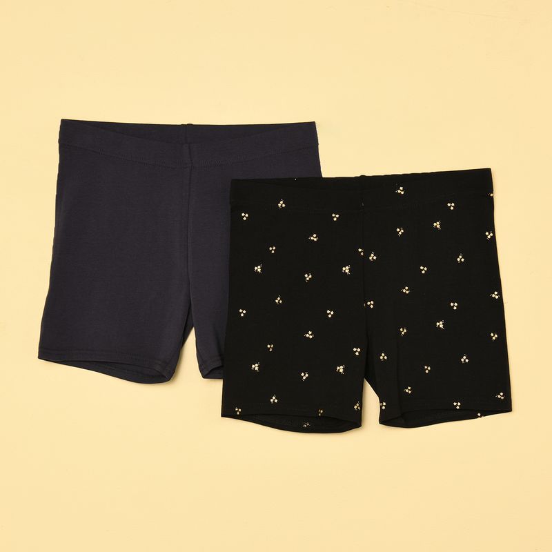 ELV - Shorts Niña Pack de 2 unidades con Cintura elásticada Algodón ELV