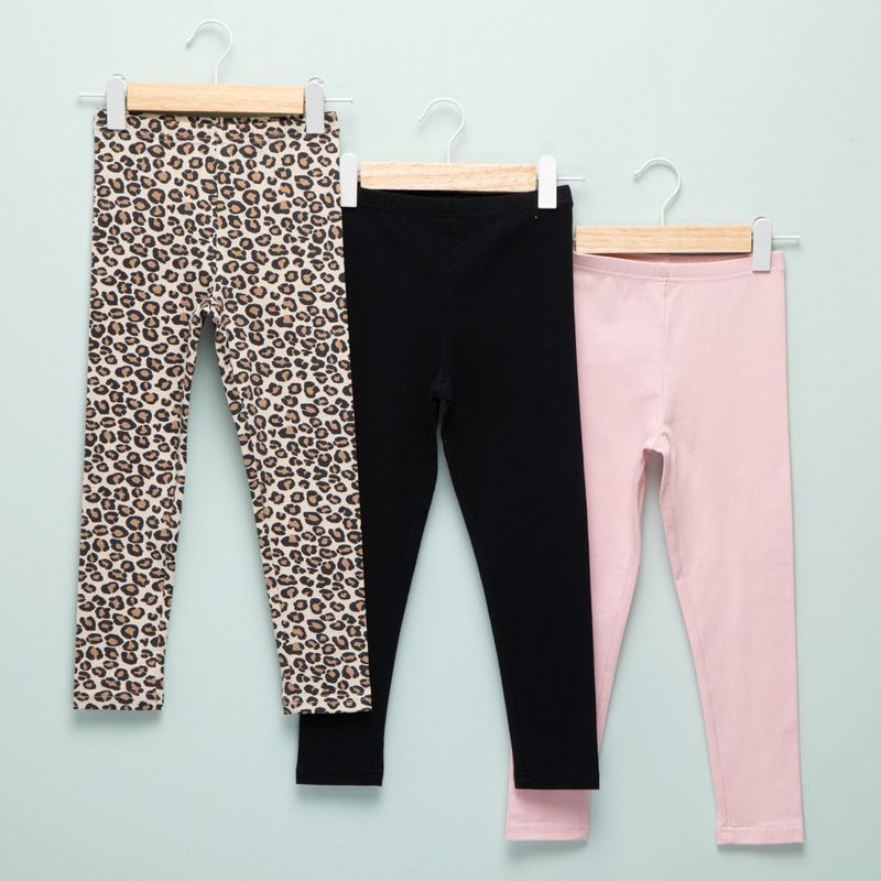 YAMP - Leggings Niña Pack de 3 unidades con Cintura elásticada  Algodón Yamp