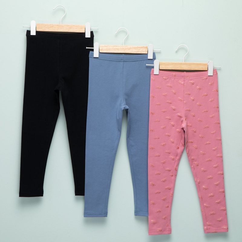 YAMP - Leggings Niña Pack de 3 unidades con Cintura elásticada  Algodón Yamp