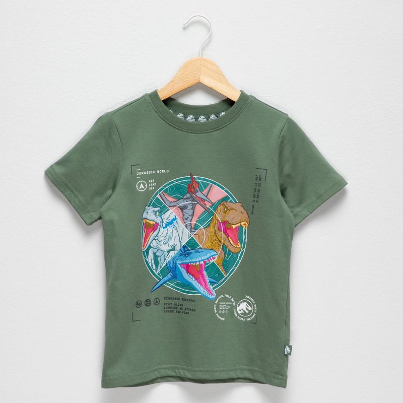 JURASSIC WORLD - Camiseta Niño con Estampado Manga corta Algodón Jurassic World