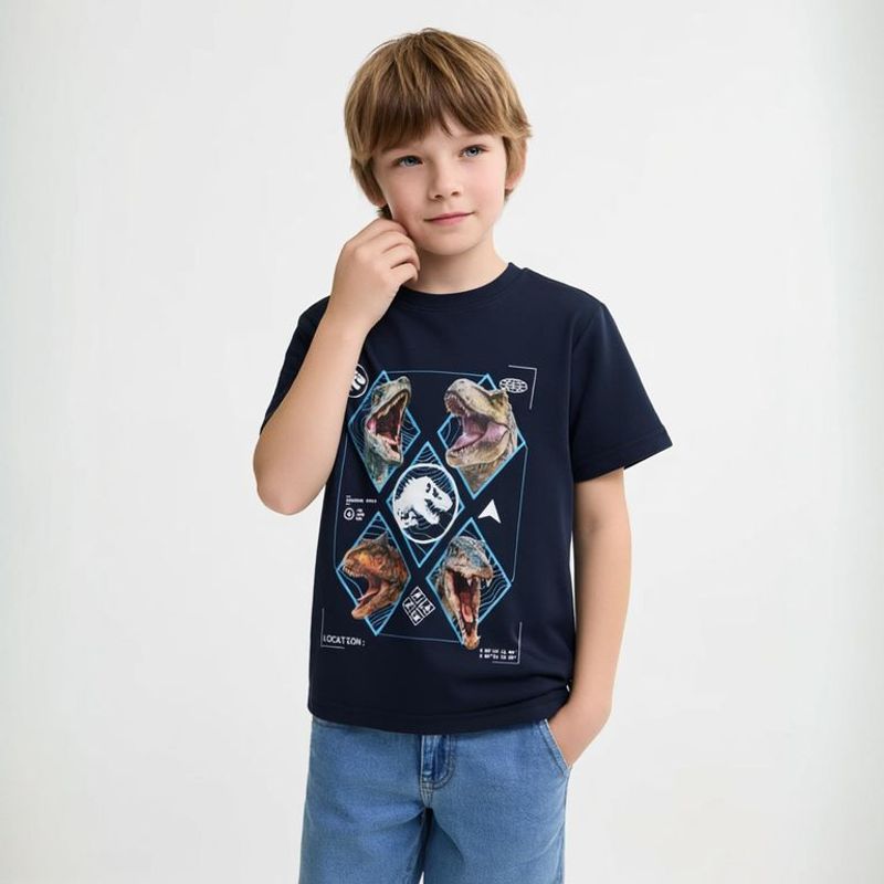 JURASSIC WORLD - Camiseta Niño con Estampado Manga corta Algodón Jurassic World