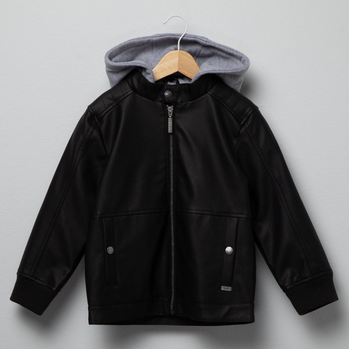 YAMP - Chaqueta Niño Efecto cuero Con capucha Yamp