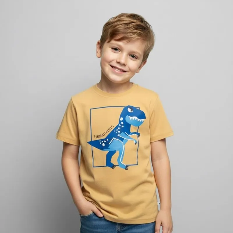 YAMP - Camiseta para Niño con Estampado Manga corta de Algodón Yamp