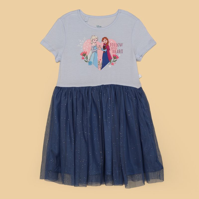 DISNEY - Vestido Niña Frozen Manga corta Frozen