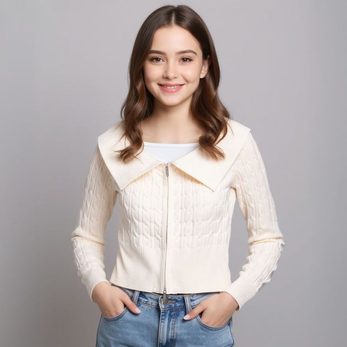 ELV - Saco Niña Con cuello Elv