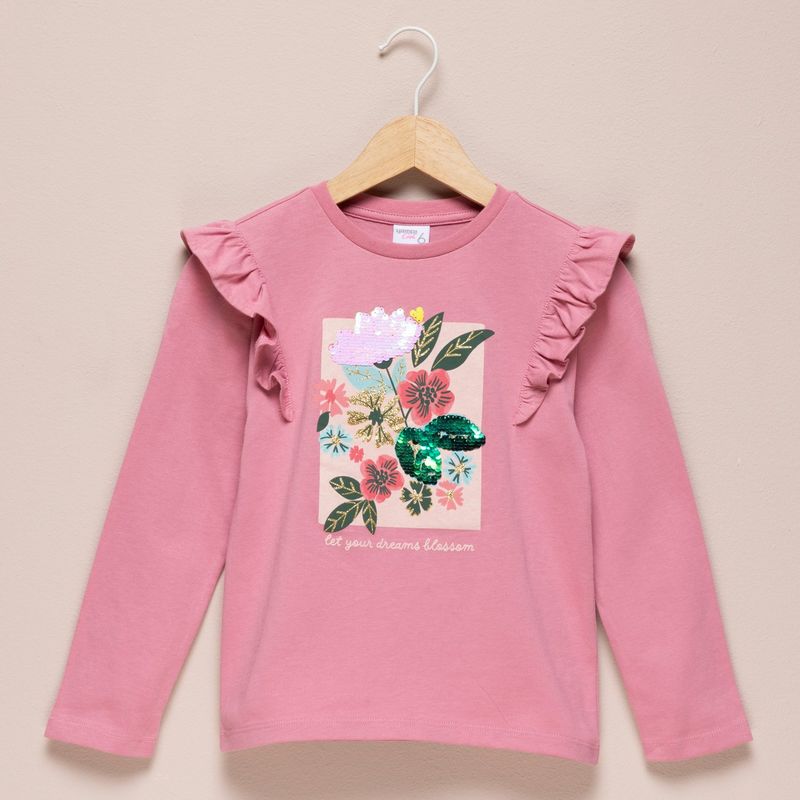 YAMP - Camiseta Niña con Estampado Manga larga Algodón Yamp
