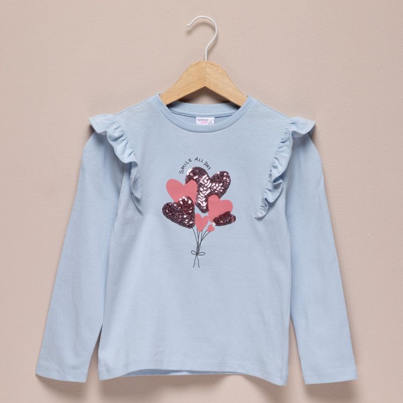 YAMP - Camiseta Niña con Estampado Manga larga Algodón Yamp