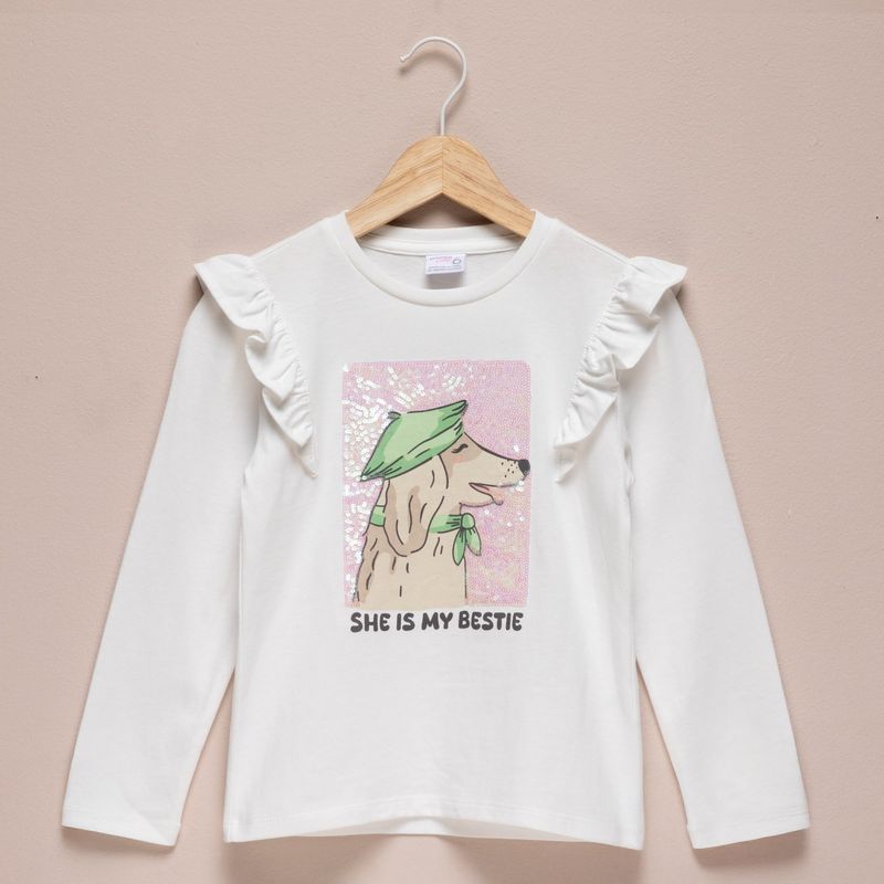 YAMP - Camiseta Niña con Estampado Manga larga Algodón Yamp