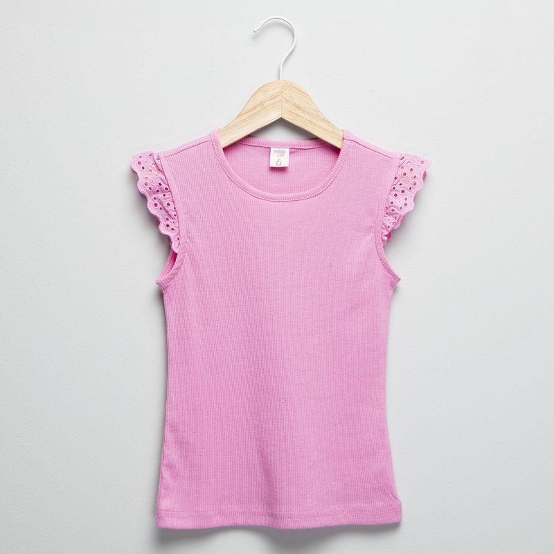 YAMP - Camiseta Niña  con Ojalillo  Algodón Yamp