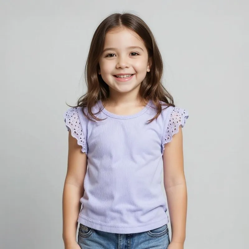 YAMP - Camiseta Niña  con Ojalillo  Algodón Yamp