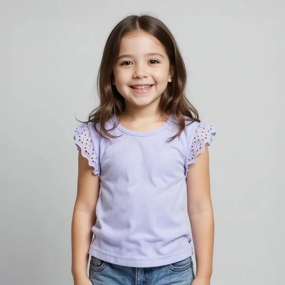 YAMP - Camiseta Niña  con Ojalillo  Algodón Yamp