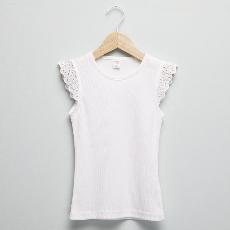 YAMP - Camiseta Niña  con Ojalillo  Algodón Yamp