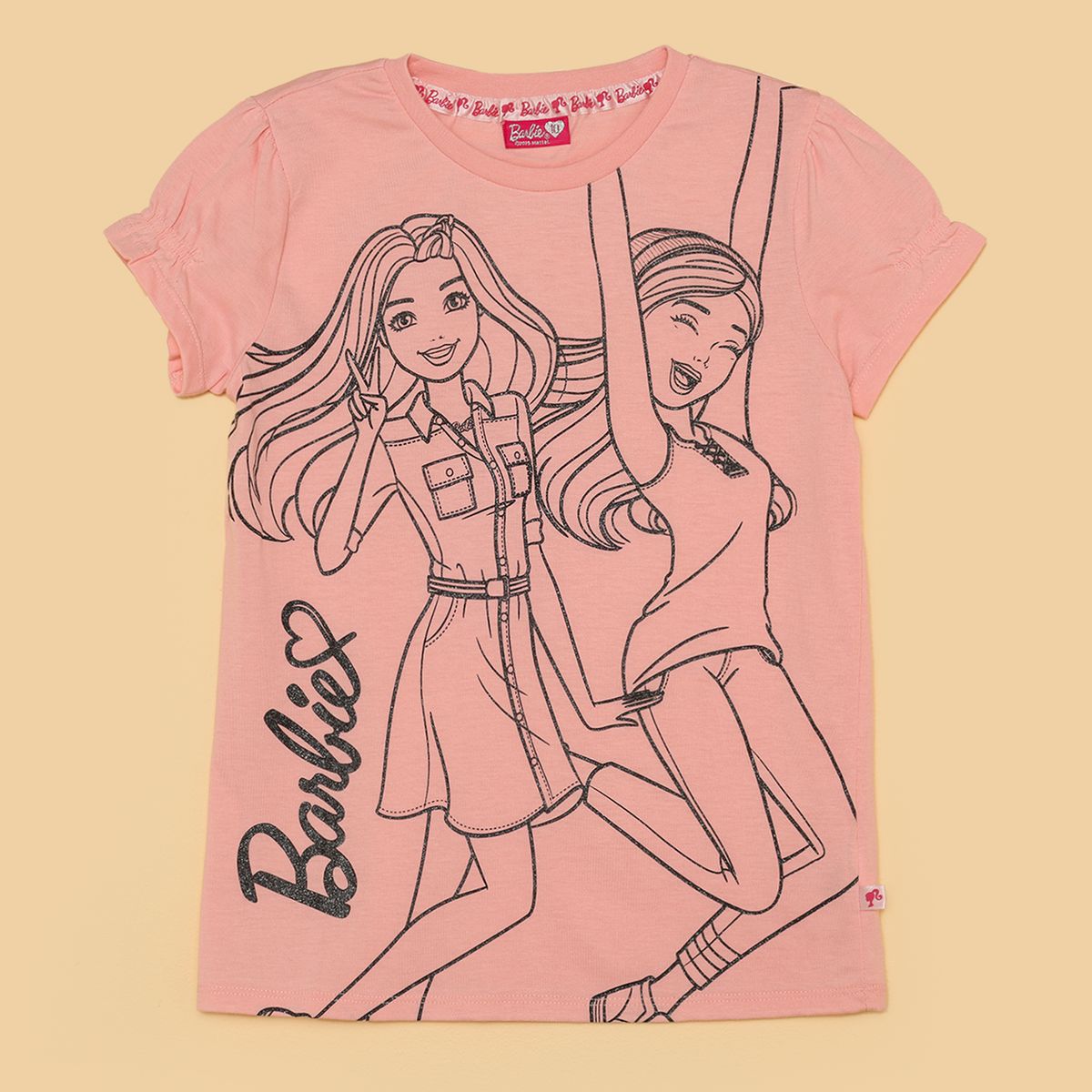 BARBIE - Camiseta para Niña Manga corta de Algodón Barbie