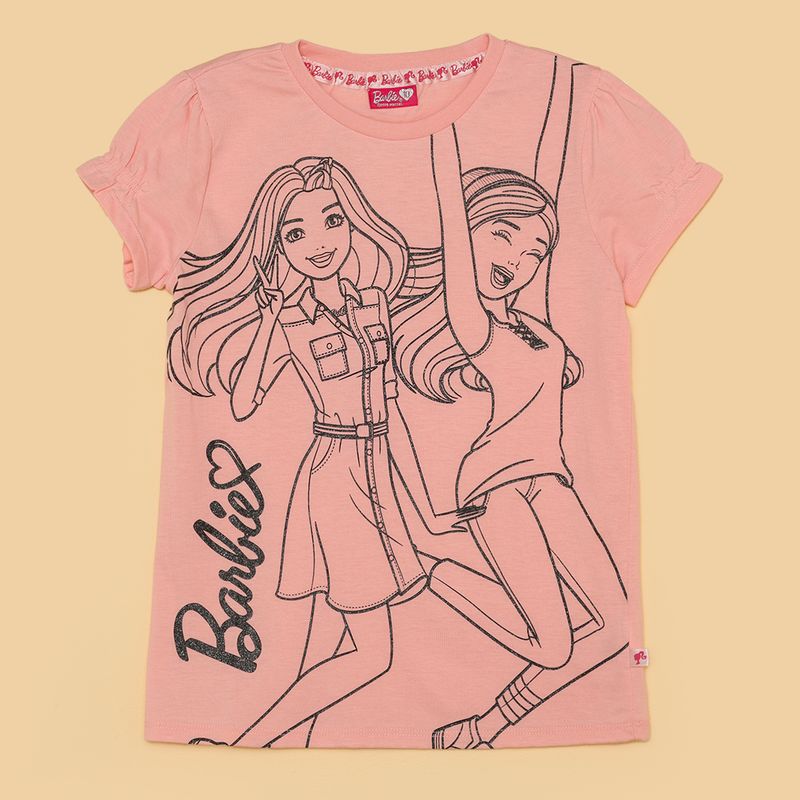 PANDORA - Camiseta para Niña Manga corta de Algodón Barbie