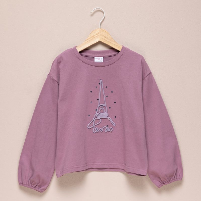 YAMP - Camiseta Niña  Bordado   Manga larga Algodón Yamp