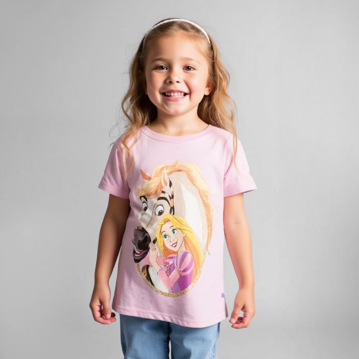 PRINCESS - Camiseta Niña con Estampado Princesas Manga corta Algodón Princess