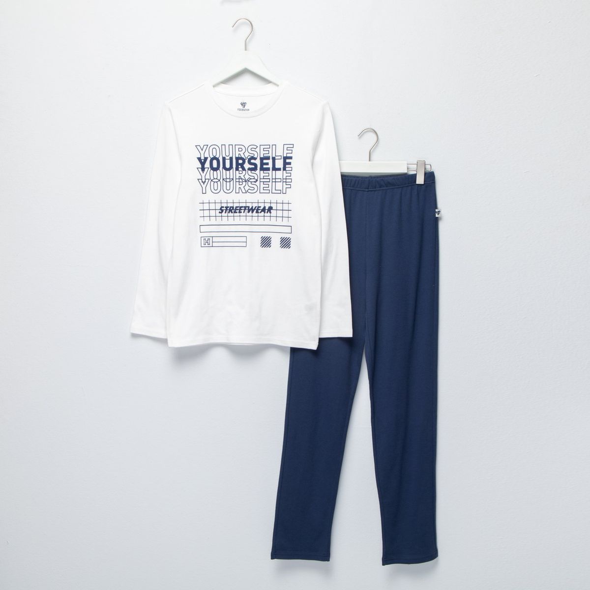 FEDERATION - Pijama Cintura elásticada para Niño 2 piezas con Estampado Manga larga de Algodón Federation