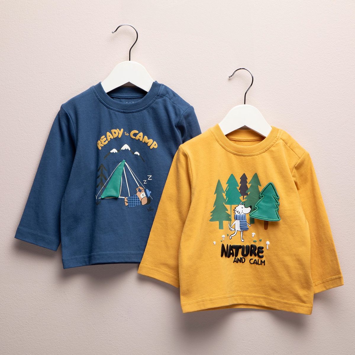 YAMP - Camisetas Bebé niño Pack de 2 unidades Manga larga Algodón Yamp