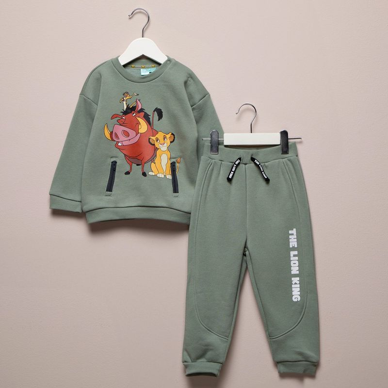  - Sets Saco manga larga + Pantalón para Bebé niño en Algodón Rey Leon