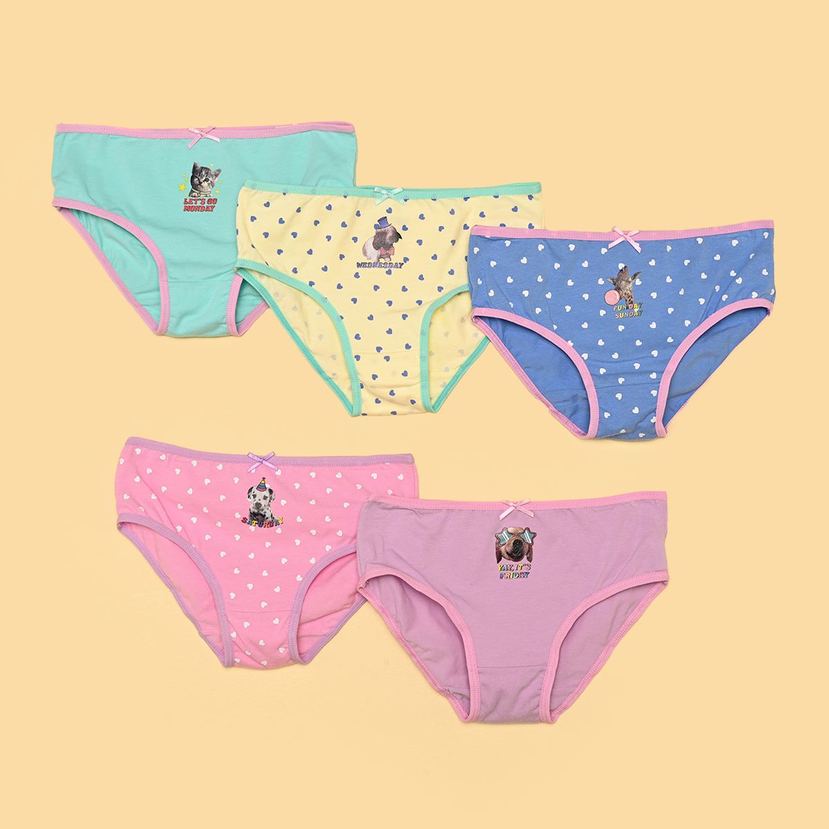 YAMP - Panty para Niña Pack de 5 unidades de Algodón Yamp