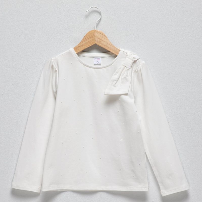 YAMP - Camiseta Niña  Anudada   Manga larga Algodón Yamp
