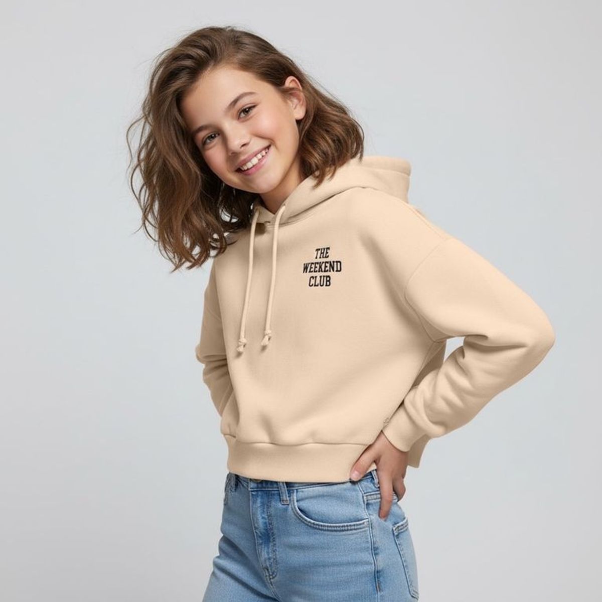 ELV - Saco Con capucha para Niña con Estampado de Algodón Elv