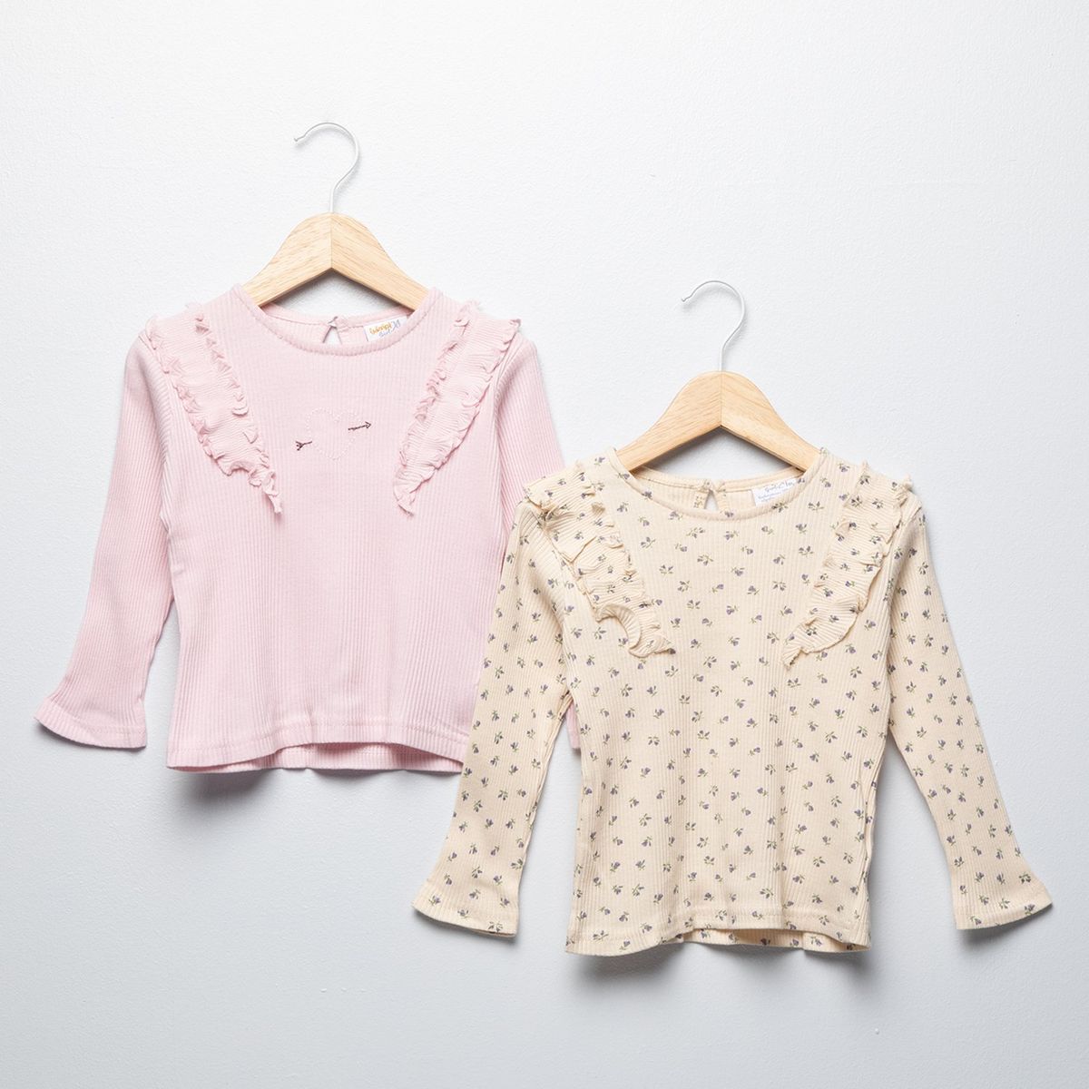 YAMP - Camisetas Bebé niña Pack de 2 unidades Manga larga Algodón Yamp