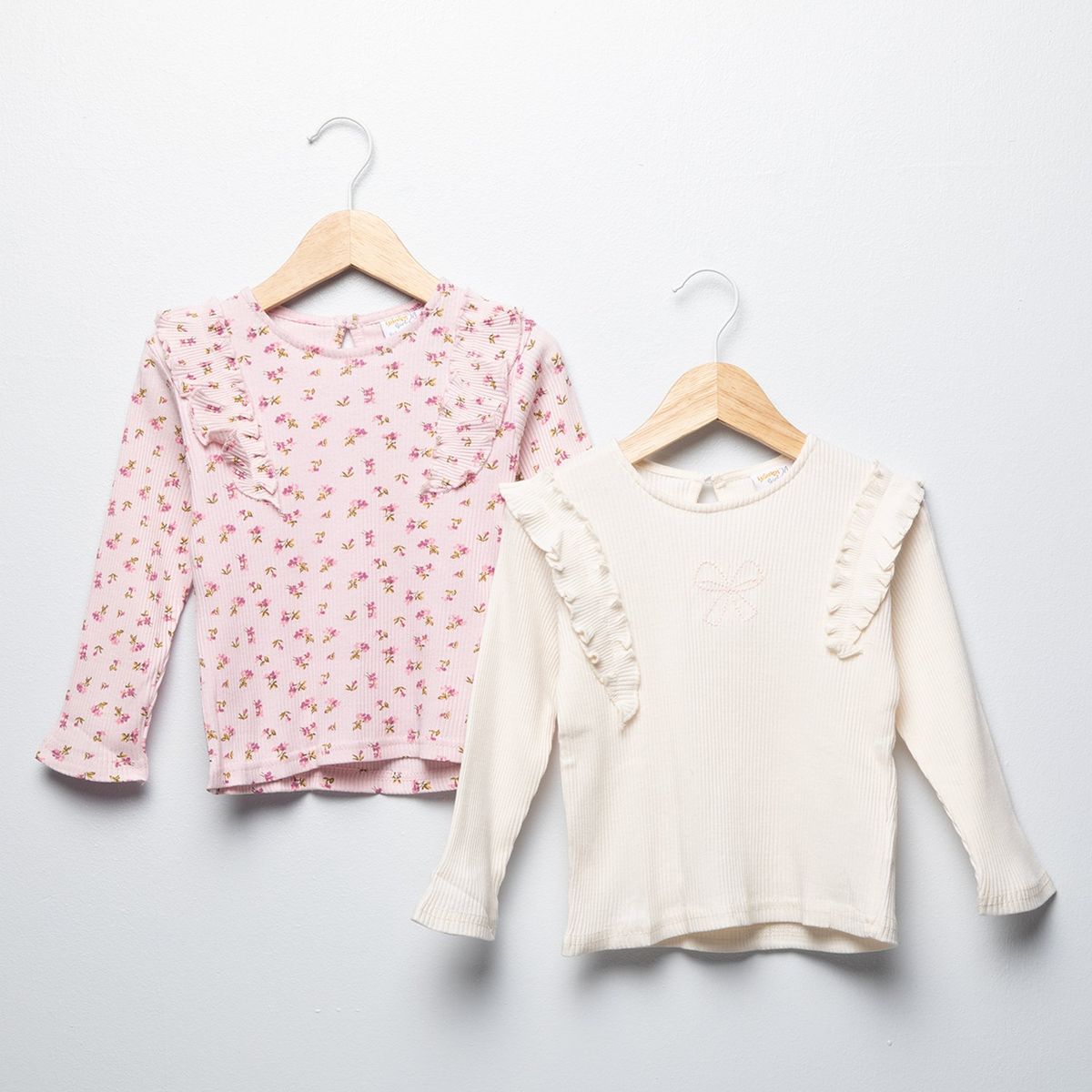 YAMP - Camisetas Bebé niña Pack de 2 unidades Manga larga Algodón Yamp