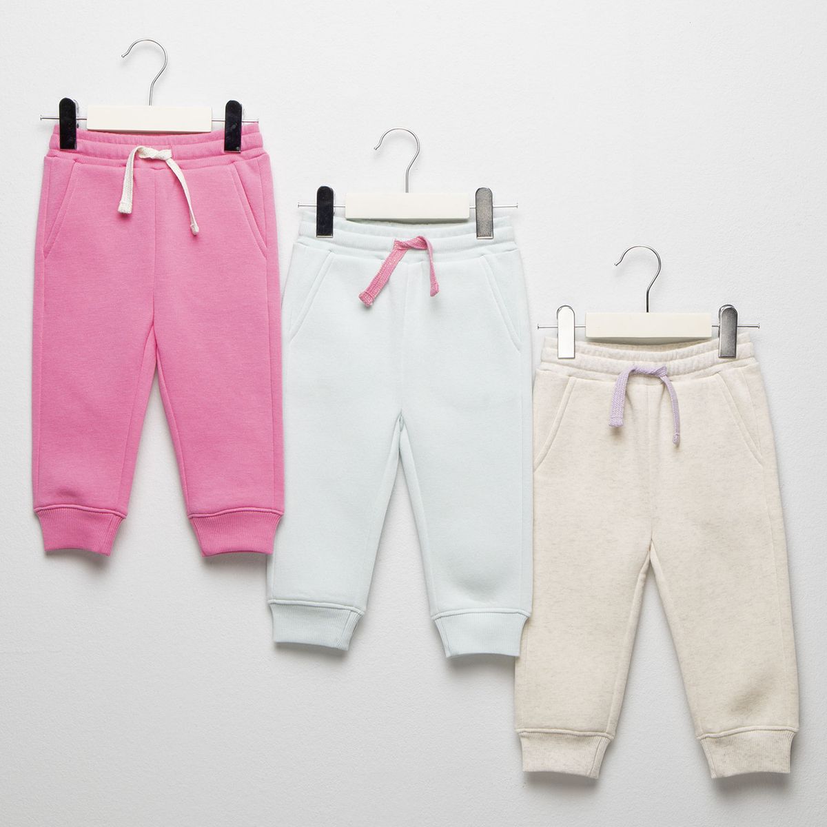 YAMP - Pantalones Bebé niña Pack de 3 unidades Cintura elásticada   Algodón Yamp
