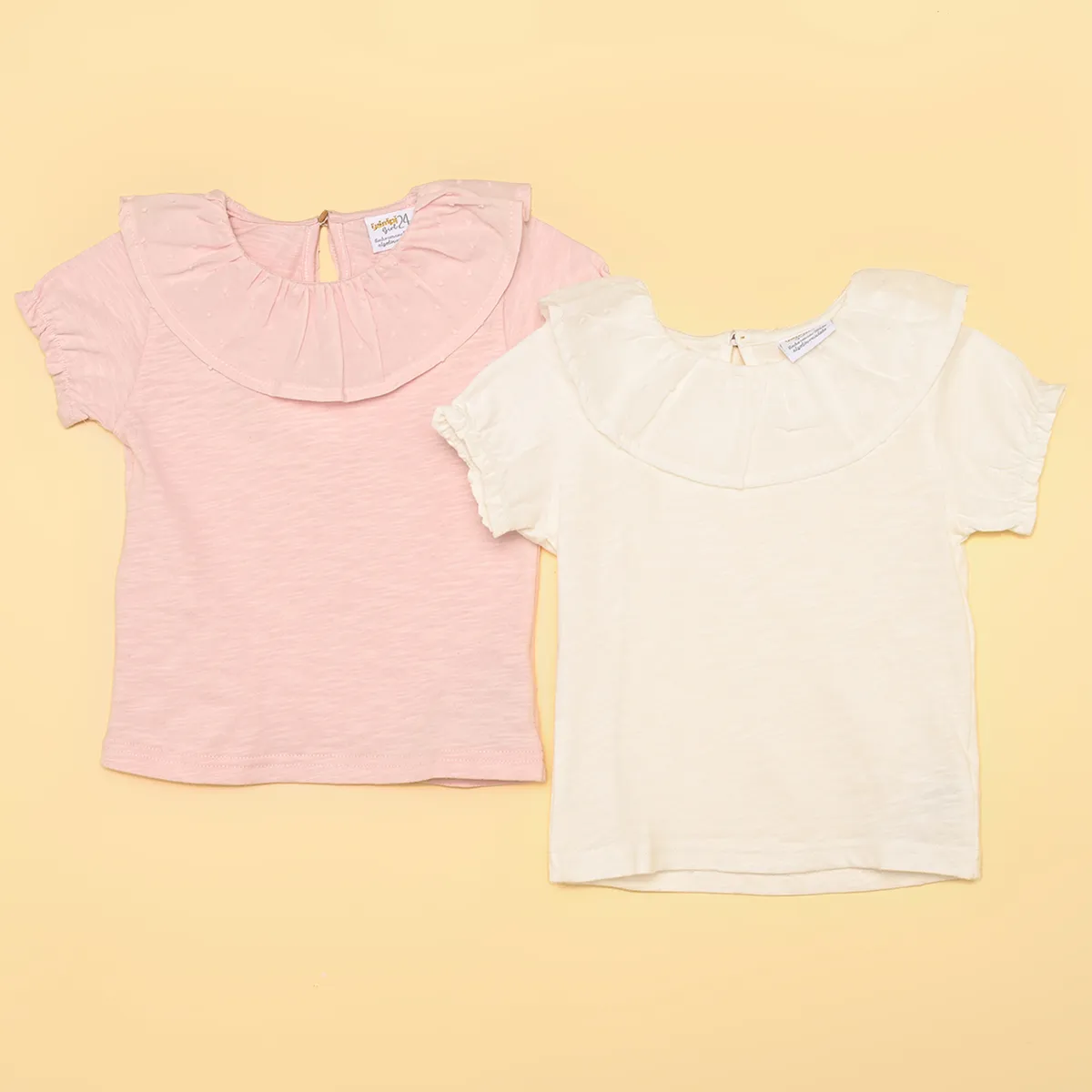 YAMP - Camisetas Bebé niña Pack de 2 unidades Manga corta Algodón Yamp