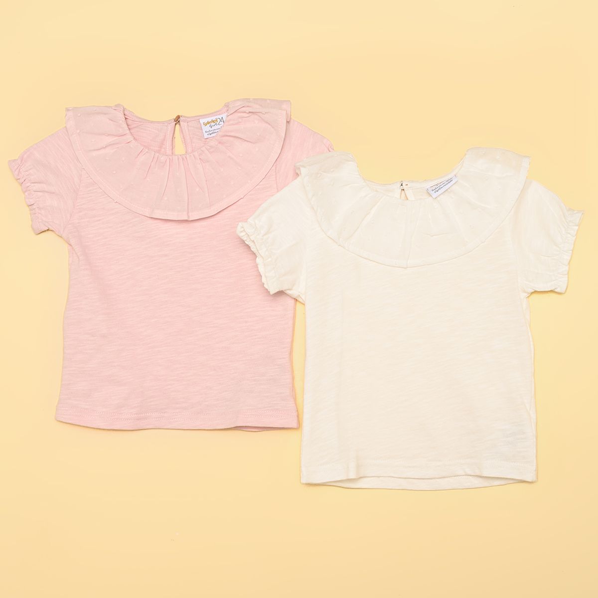 YAMP - Camisetas Bebé niña Pack de 2 unidades Manga corta Algodón Yamp