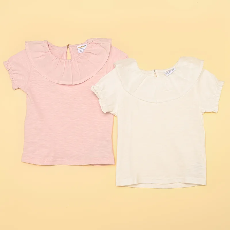 YAMP - Camisetas Bebé niña Pack de 2 unidades Manga corta Algodón Yamp